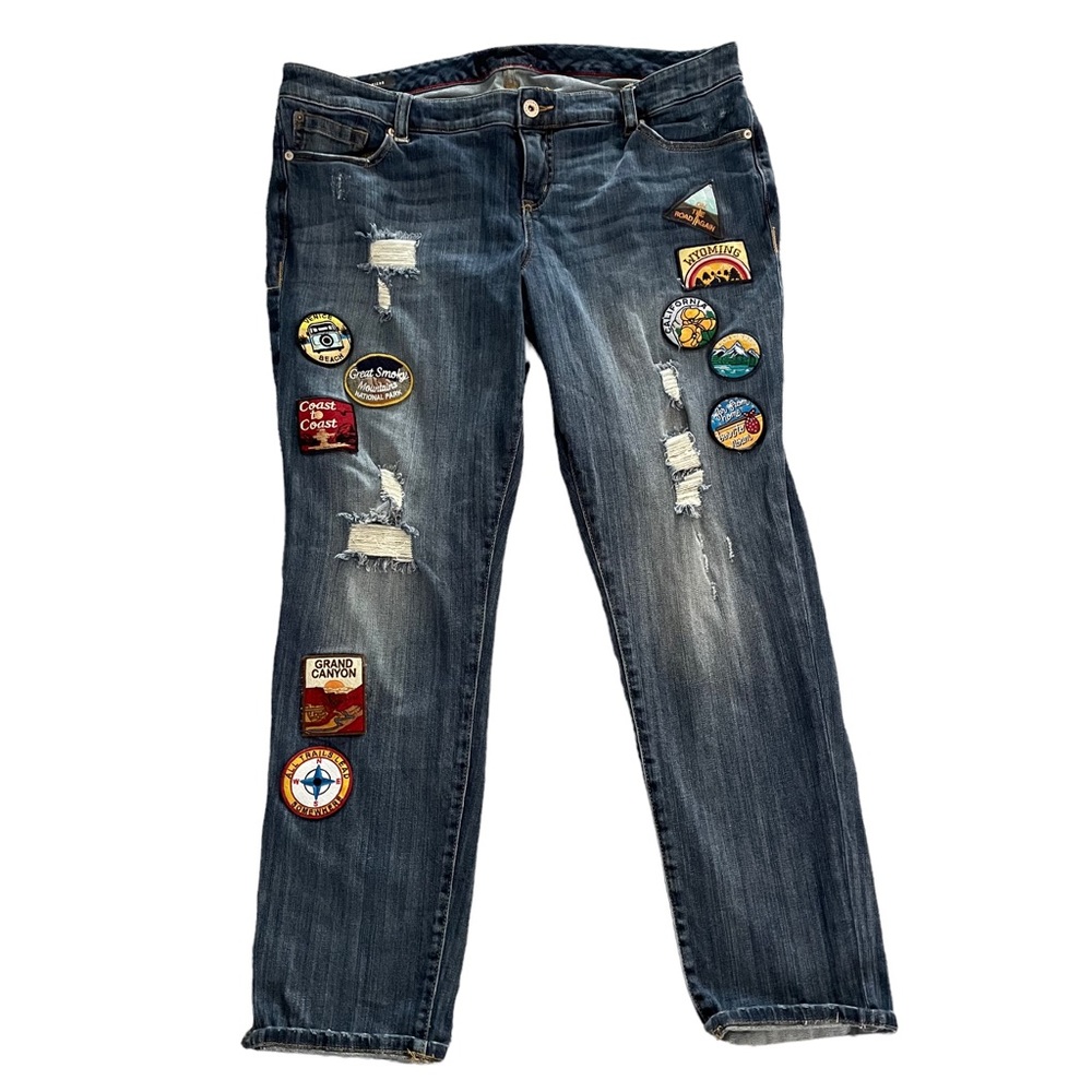 Torrid  Premium Road-trip Patchwork Boyfriend Jeans